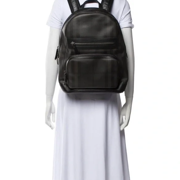 Authentic Burberry Smoked Check Backpack Black